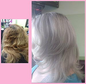 bleach blond color and style